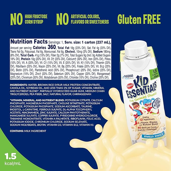 BOOST KID ESSENTIALS 1.5 with Fiber, Vanilla Vortex