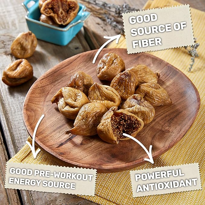Happy Village Organic Sun-Dried Turkish Figs, 20 OZ Resealable Bag, No Added Sugar, USDA Organic, Non-GMO, Kosher, Vegan, High in Fiber, Single-Ingredient Snack