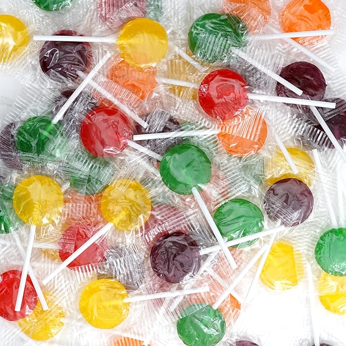 Lollipops Individually Wrapped Bulk, 2 Pound Bulk Candy (Approx 75 pcs.), Assorted Lollipop Flavors of Mixed Fruit Suckers