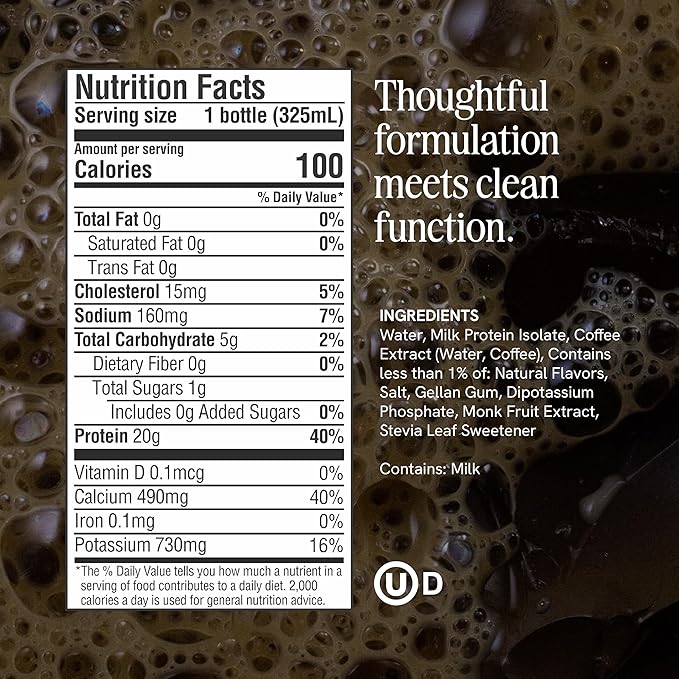 Prés - Protein Coffee - High Protein - Real Cold Brew - 20g Protein - 1g Sugar - 100 Calories - No Added Sugar - Coffee - Protein - 11 FL OZ - 12 Pack (Original)