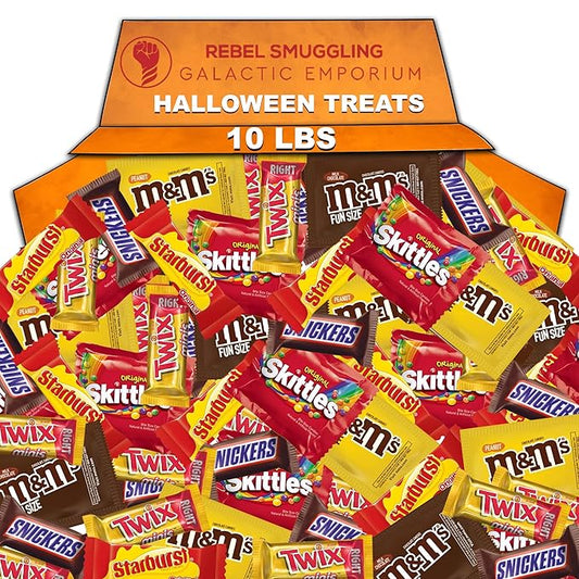 Halloween Candy 10lb Box of Chocolate Fun Size Candy Bars Assortment by Rebel Smuggling Galactic Emporium