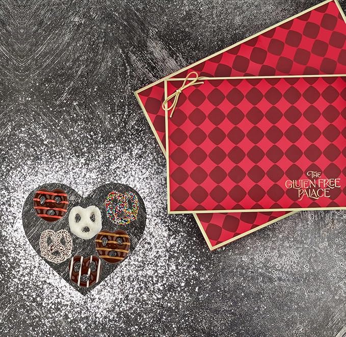 Gluten Free Palace Valentine’s Day Gift Box – Gourmet Chocolate Covered Pretzels – Gluten Free Chocolate Treats and Snack Basket for Him & Her – Valentines Day Gift Idea (4 Flavors)