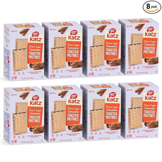 Katz Gluten Free Cinnamon Toaster Pastries. Healthy snacks for adults and kids. Free of Dairy, Peanuts, Tree Nuts, and Sesame, No Artificial Color. Kosher 8oz (8pk).