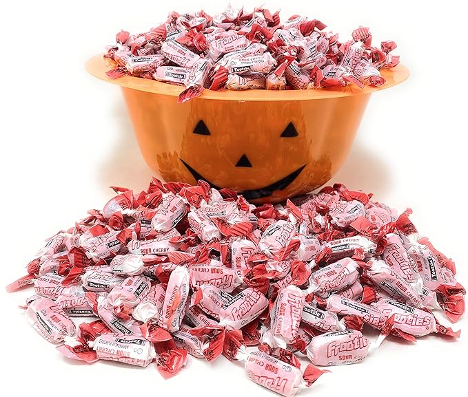 Bulk Sour Cherry Flavor Tootsie Roll Frooties Chewy Red American Taffies Candy Individually Wrapped In Resealable Assortit Bag 5 Lb 735+pcs (80-Oz) Made In USA
