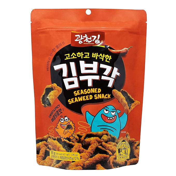 Baked Seaweed Snacks - Sweet’N Spicy Seasoned Gimbugak, 1.76oz