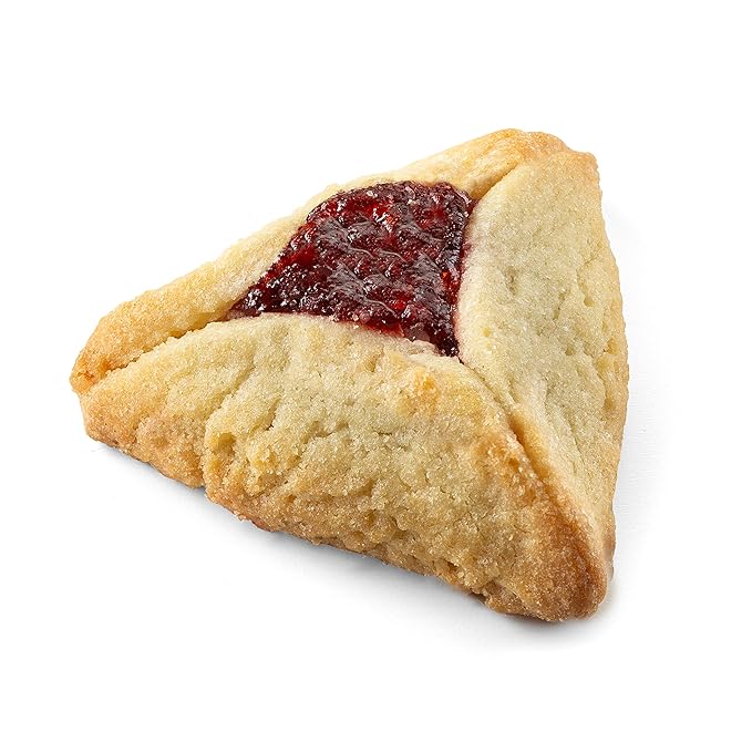 Hamentaschen Cookies | Shortbread Cookies filled with Raspberry Jam [24 Count] | Mishloach Manot, Purim Gift Idea | Kosher Nut Free | Stern’s Bakery