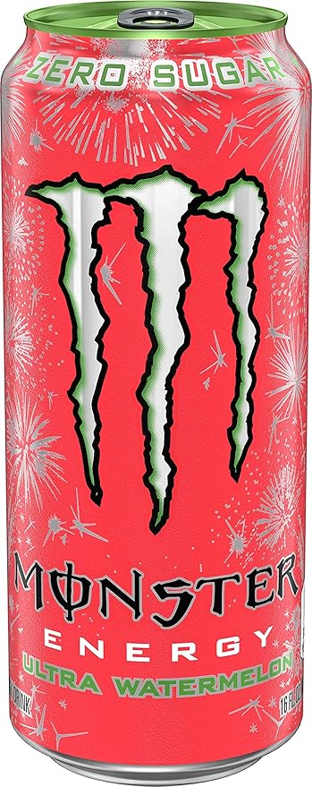 Monster Energy Ultra Watermelon, Sugar Free Energy Drink, 16 Ounce | Pack of 24