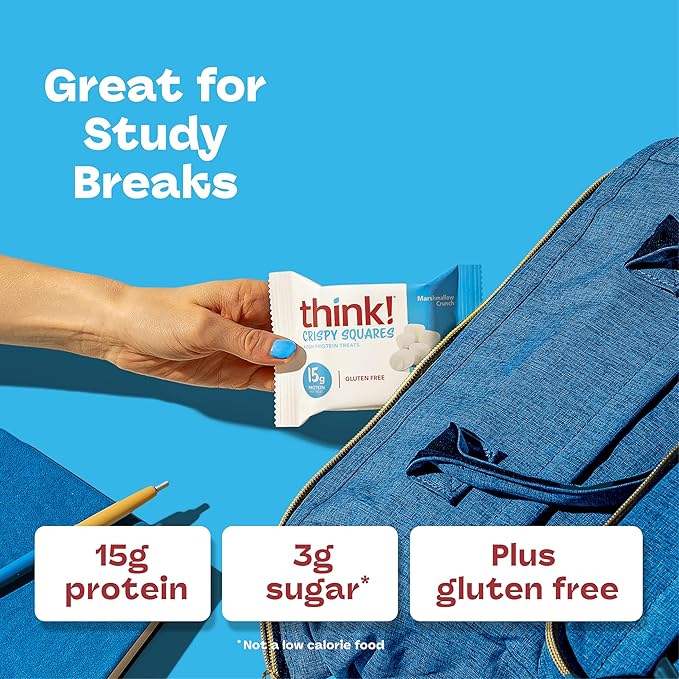 Think! High Protein Crispy Squares Marshmallow Crunch Treat (10 Pack)