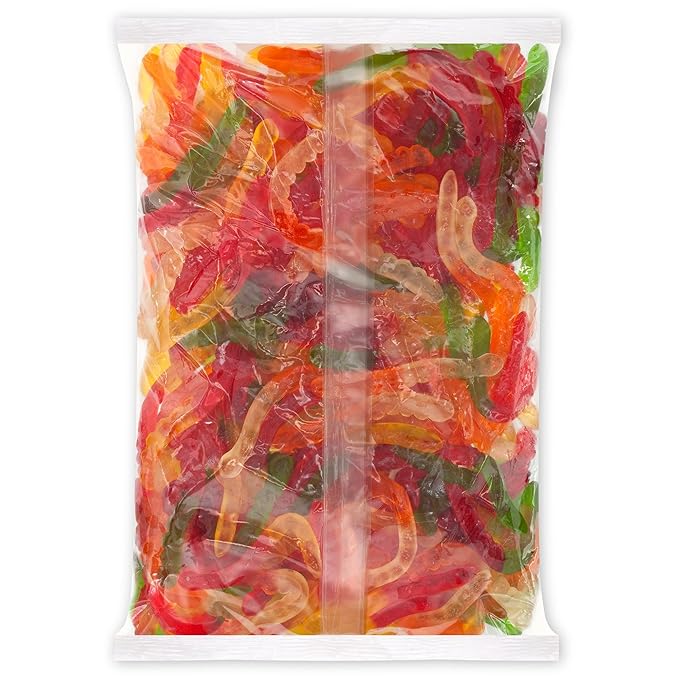 World's Best Large Assorted Fruit Gummi Worms, 5lbs of Candy 628137