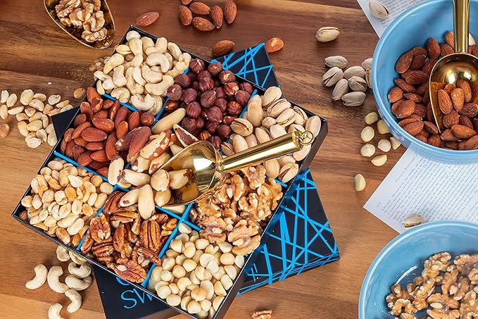 Valentines Day Nuts Gift Basket - Freshly Roasted And Natural Mixed Nut Gift Box - Gourmet Healthy Food Gift for Men/Women - Gourmet Gift, Healthy Gourmet Snack Box for Birthday, Thank You, Congratulations, Corporate, Get Well Soon, Care Package