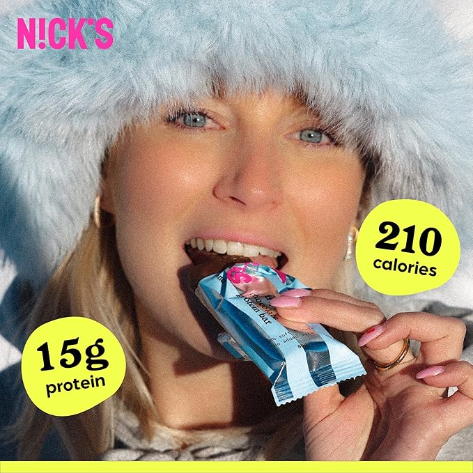 Nick’s Protein Bars Triple Chocolate – 12-Count Box | High Protein, Low Calories, Low Carbs, Keto Friendly, No Added Sugar (12 bars x 50g)