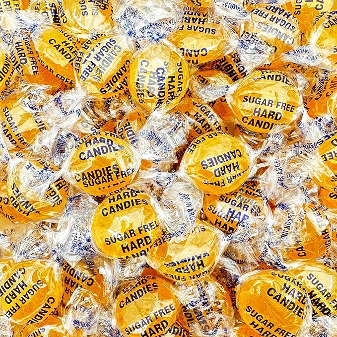 Sugar-Free Butterscotch Hard Candy | 1-Pound Bag - About 75 Pieces | Sugar Free Hard Candy Individually Wrapped | Smooth & Creamy Old School Butter Scotch Candies