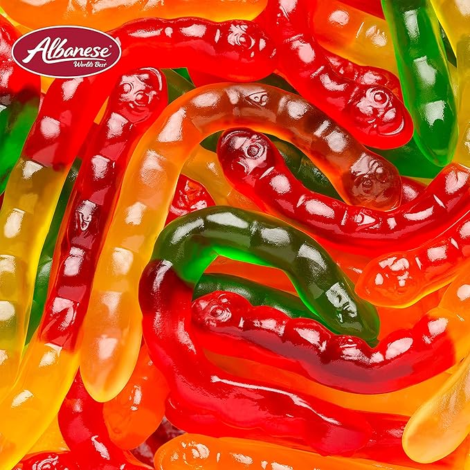 World's Best Large Assorted Fruit Gummi Worms, 5lbs of Candy 628137
