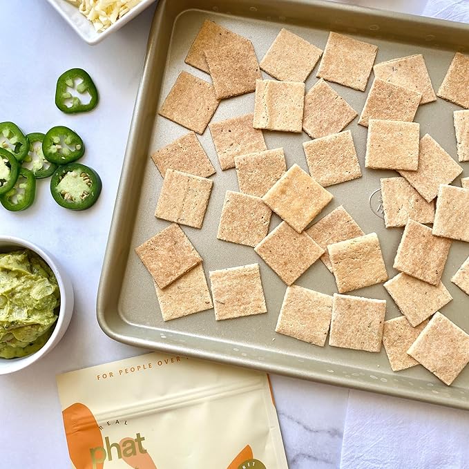 Original Almond Flour Crackers by Real Phat Foods - Low Carb, Gluten-Free Keto Crackers - Pack of 3 (Original)