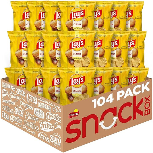 Lay's Potato Chips, Classic, 1 Ounce (Pack of 104)