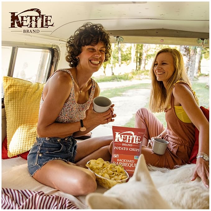 Kettle Brand Backyard Barbeque Kettle Potato Chips, Gluten-Free, Non-GMO, 7.5 oz Bag (Pack of 12)