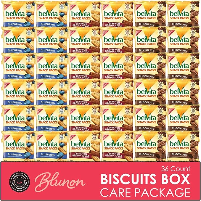 Belvita Breakfast Biscuits Bite Size Snack Packs - Bulk Assortment (36 Count)