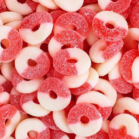 Watermelon Gummy Rings Candy - Fresh, Soft, and Chewy Sugar Dusted Gourmet Watermelon Gummy Candy Rings (3 Pound)