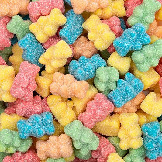 Neon Sour Gummi Bears Candy Bulk | 2 Pound Bag | Assorted Fruit Flavored Sour Gummies | Colorful Chewy Candy for Parties, Buffets, and Dessert Decorating