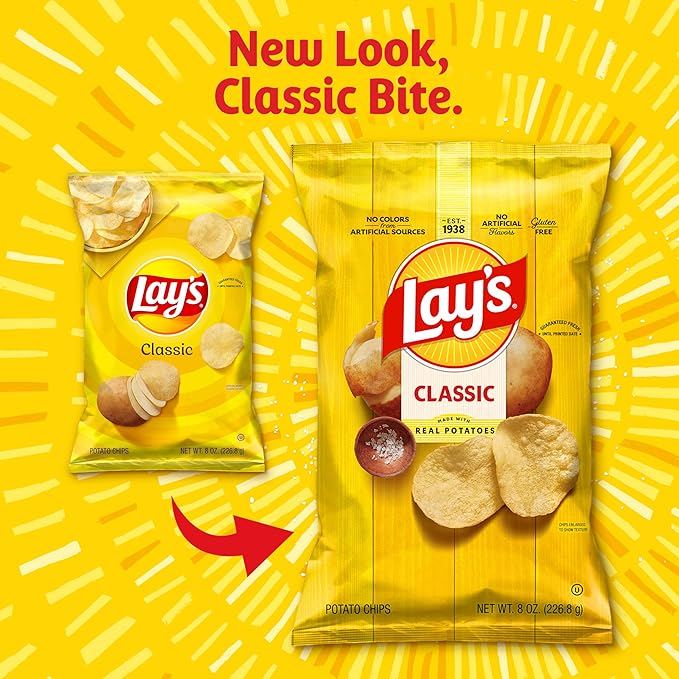 Lay's Potato Chips, Classic, 1.5 Ounce (Pack of 64)