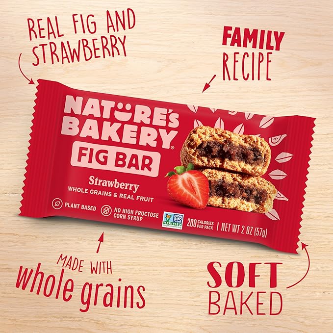 Nature's Bakery Whole Wheat Fig Bars, Original Fig, Real Fruit, Vegan, Non-GMO, Snack Bar, 1 Box With 6 Twin Packs (6 Twin Packs)