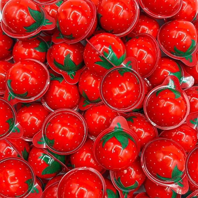 Strawberry Gummy Balls - 19 Ounce Jar (30 Count) - Jelly Filled Gummies - Individually Wrapped Gummy Candy - Fun Party Favors - Candy for Goodie Bags by Funtasty