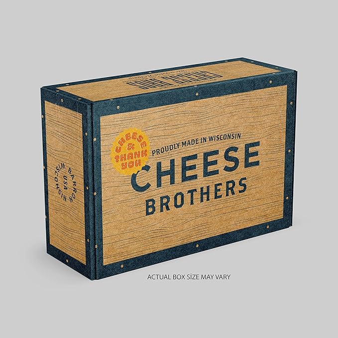 Cheese Bros. "World's Cheesiest Mom" Gift Box | Fresh from Wisconsin | Includes Mozzarella, Dill Havarti, Yodel, Adelheid, Jam and Honey | Unique Birthday and Mother's Day Gifting Idea