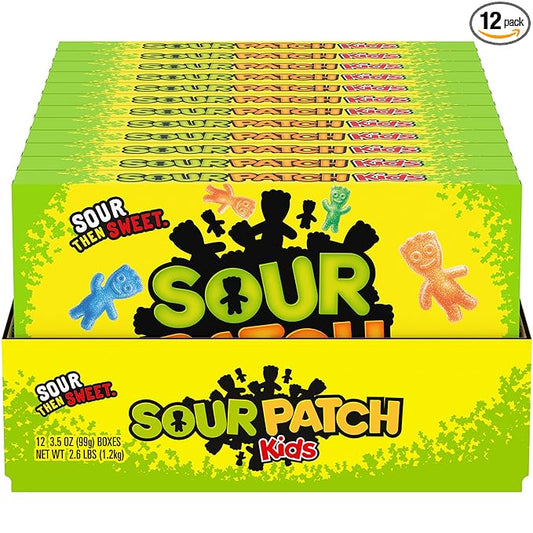 SOUR PATCH KIDS Soft & Chewy Candy, Bulk Candy, 12 - 3.5 oz Boxes