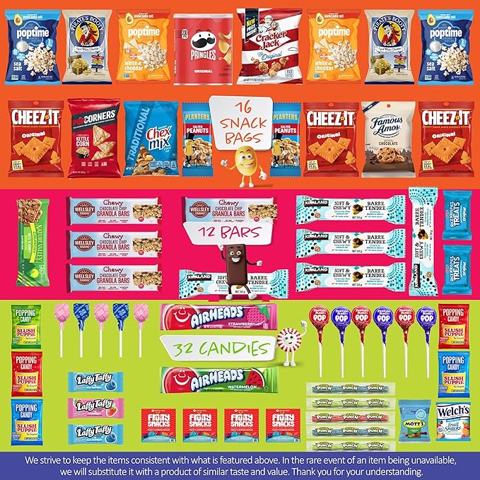I AM Snacky - Valentines Day Snack Box Variety Pack Care Package + Greeting Card - SNACKY'S SOCIAL SAMPLER (60 Count) Birthday Sweet Treats Gift Basket, Candies Chips