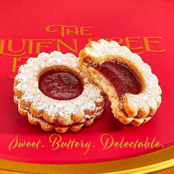 Gluten Free Palace Valentine’s Day Cookie Gift Basket – Gourmet Gluten Free Cookies – Fresh Shortbread Linzer Tart Cookies in Red Tin – Valentine Gift for Her, Him, Friends & Family (21 Cookies)