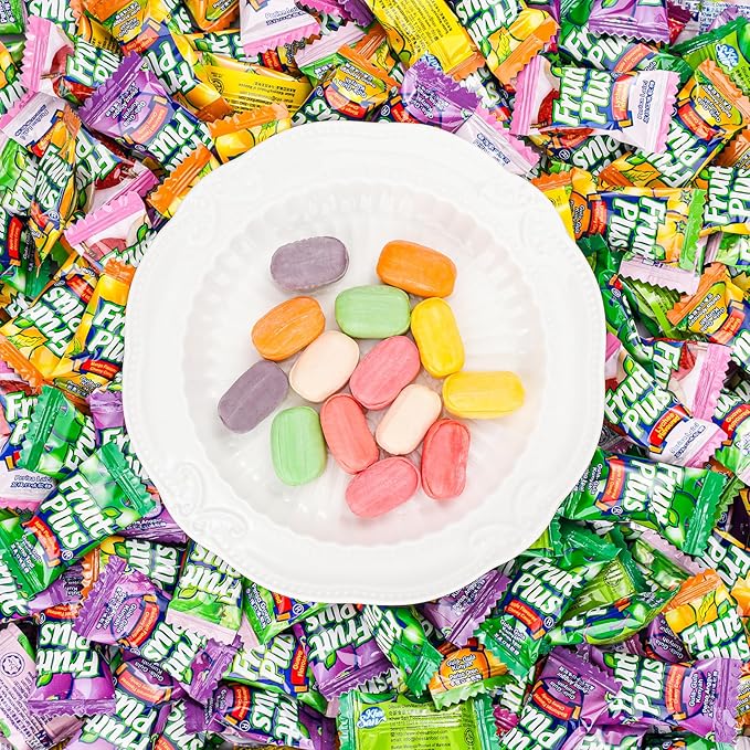 Fruit Plus Chewy Candy, Malaysian Individually Wrapped Bulk Candy, Fruit Snacks for Halloween Christmas Party, Non-Melting, 4.2 Oz Bag (Approx. 39 Count) (Green Apple)