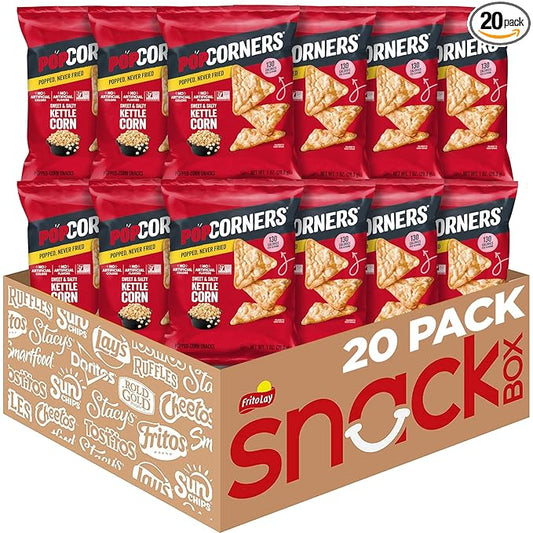 PopCorners Popped Corn Snacks, Kettle Corn, 1 Ounce (Pack of 20) (Packaging May Vary)