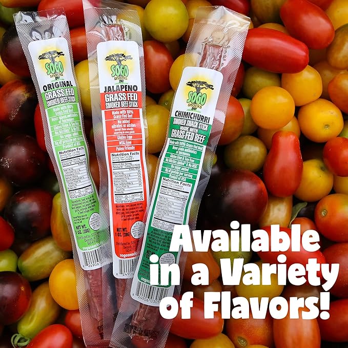 12 Flavor Variety Meat Sticks. No Added Nitrates, Gluten, Soy, MSG, Dairy, Nuts. 8 Grass-fed Beef Flavors, 3 Free-range Turkey Flavors & 1 Natural Pork Flavor (4 of Each, 48-cnt, 1-oz Stick)