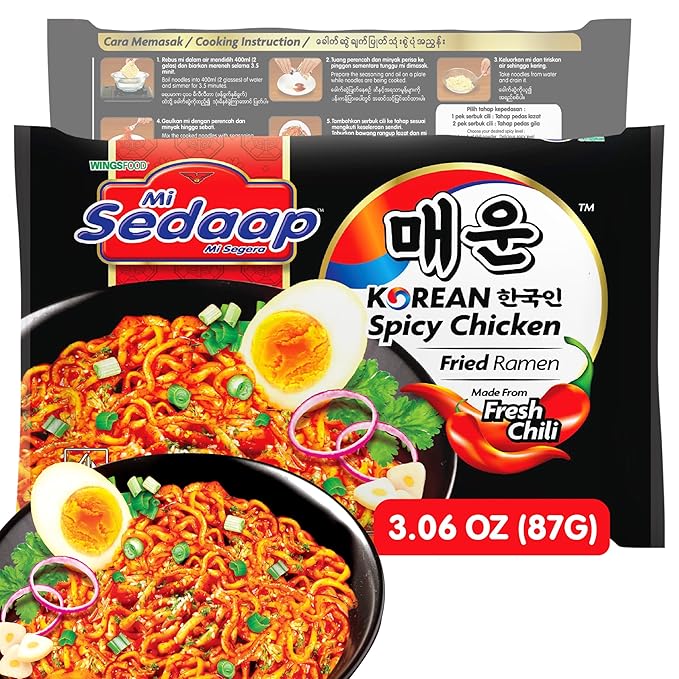 Mi Sedaap Korean Spicy Chicken 3.06 oz (Pack of 5)