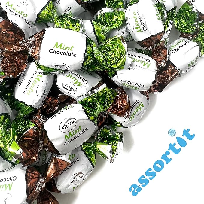 Chocolate Filled Mints - 10 lbs - Refreshing After Dinner Mint Hard Candies Filled with Chocolates - Bulk American Vintage Candy Assortment - Individually Wrapped, 160oz
