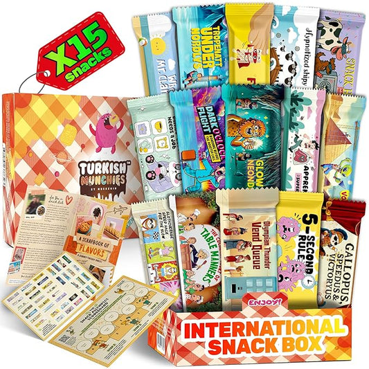 International Snack Box, Unique Experience with Universal Exotic Candies and Treats from around the World, Gift-Ready Foreign Foods in Packages Inspired by European, Japanese and Korean Cultures