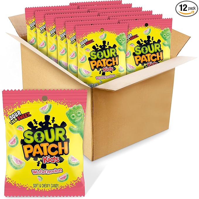 SOUR PATCH KIDS Watermelon Soft & Chewy Candy, 12- 5 oz Bags