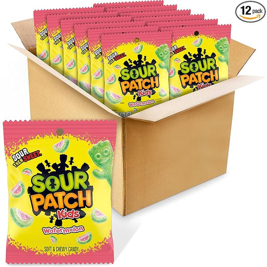 SOUR PATCH KIDS Watermelon Soft & Chewy Candy, 12- 5 oz Bags