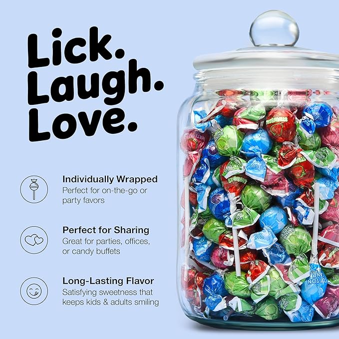 Original Lollipops Mix – 65 Count Bulk Candy Pack – Assorted Fruity Flavors, Individually Wrapped – Perfect for Parties, Birthdays, Parades & Kids Events