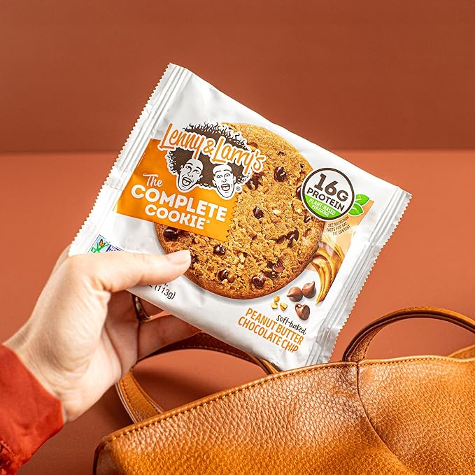 Lenny & Larry's Complete Protein Cookie, [Peanut Butter Chocolate Chip], Chewy Soft Baked, 16g Plant Protein, Vegan, Non-GMO, High Fiber, [4 Ounce] Cookie (Pack of 12)