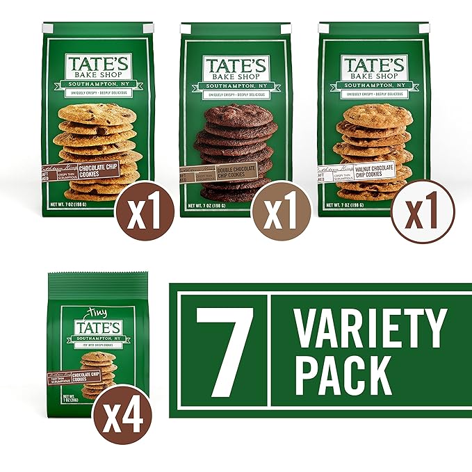 Tate's Bake Shop Chocolate Chip Cookies Variety Pack, 7 Bags