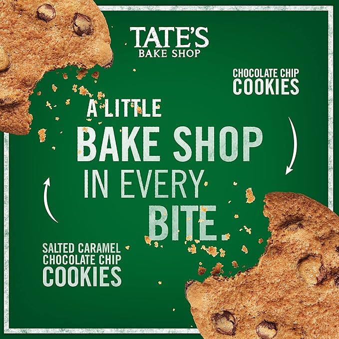 Tate's Bake Shop Cookies Variety Pack, Salted Caramel Chocolate Chip & Chocolate Chip Cookies, 4 Bags