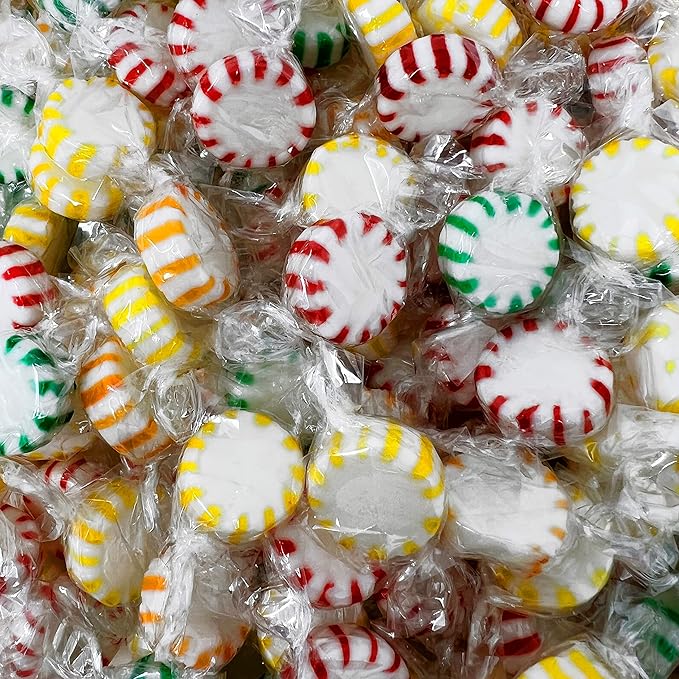 Fruit Flavored Starlight Hard Candy - 10 lbs - Apple, Strawberry, Lemon and Orange Flavored Disks Old School Classic Starlights - Bulk American Vintage Candy Assortment - Individually Wrapped, 160 oz.