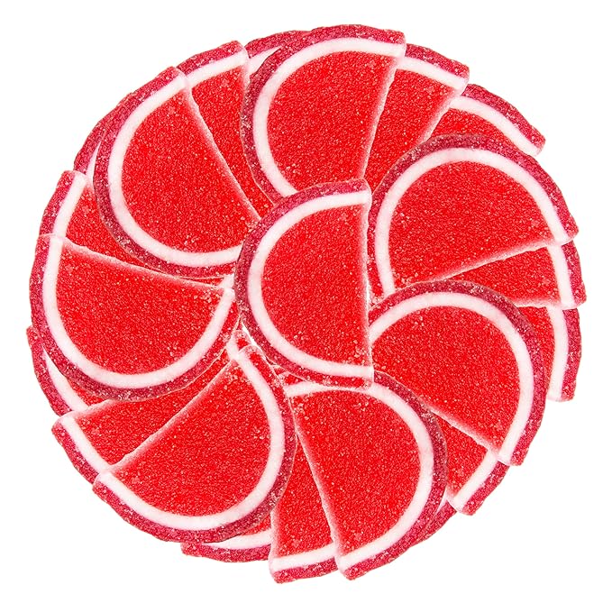 Oh! Nuts Red Raspberry Jelly Fruit Slices Sugar Candy - 5 LB Bulk Bag - Traditional Old Fashioned Chewy Gummy Sweet Confectionery - Gluten-Free, Kosher Certified Pareve (150 CT)