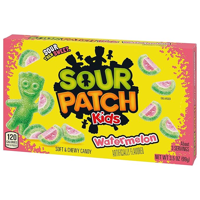 SOUR PATCH KIDS Watermelon Soft & Chewy Candy, Bulk Candy, 12 - 3.5 oz Boxes