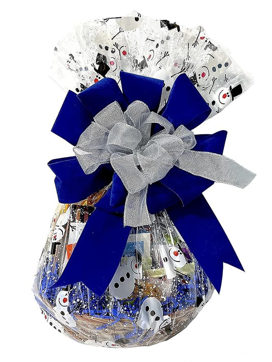 Hand-Crafted 28 Piece customizable chocolate gift basket of gourmet chocolates, cookies, and crunches. Tasty treats selected for businesses, clients, employees, birthdays, thank you and more!