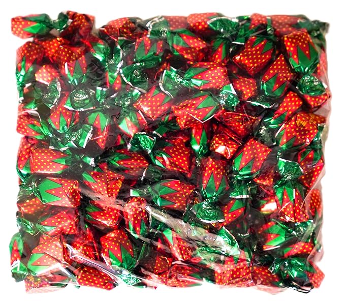 Strawberry Bon Bons - 2 lbs of Delicious Chewy Filled Sweet Individually Wrapped Hard Sucking Candy
