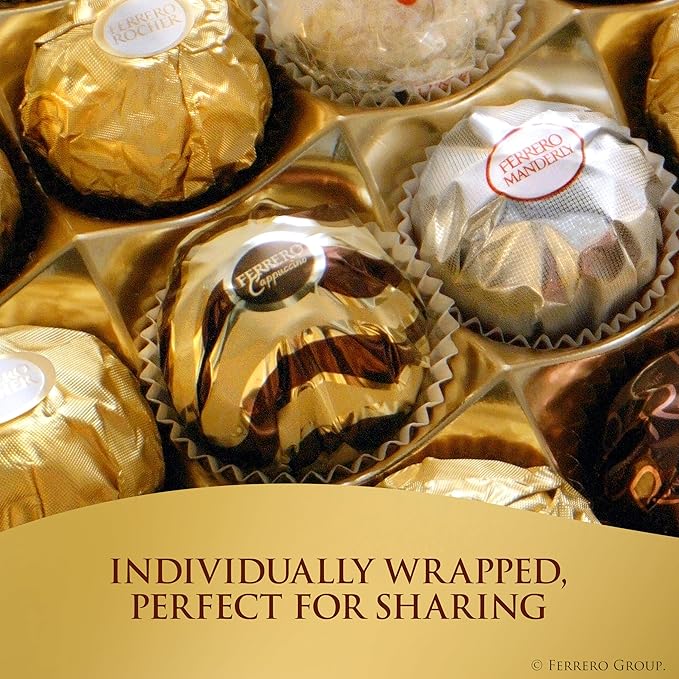 Ferrero Collection Valentine's Heart Gift Box, 14 Assorted Dark, Coconut, Almond, Cappuccino Gift Box, 5.1 oz