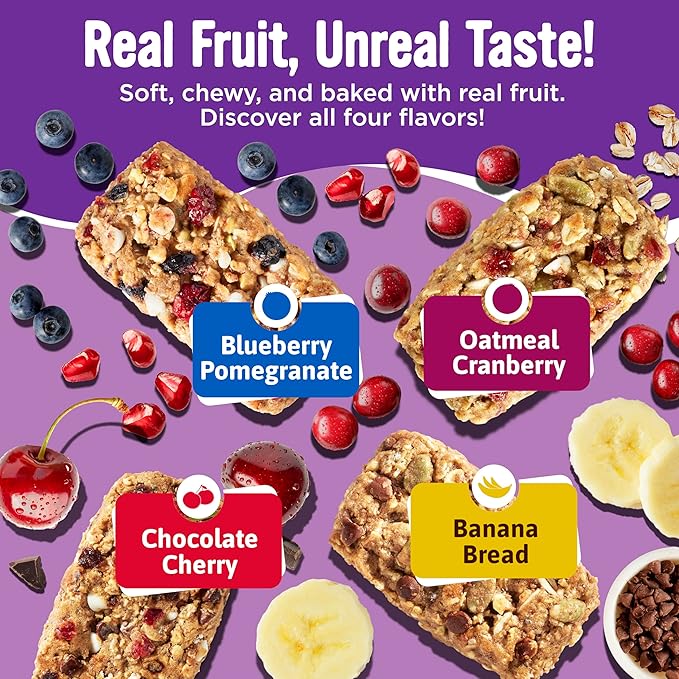 Cooper Street Granola Bakes (48 Count) – Soft and Chewy Breakfast Granola Bars Variety Pack – Nut, Dairy & Soy Free – Individually Wrapped Healthy Snacks for Kids, School, Work, Hiking & On-the-Go