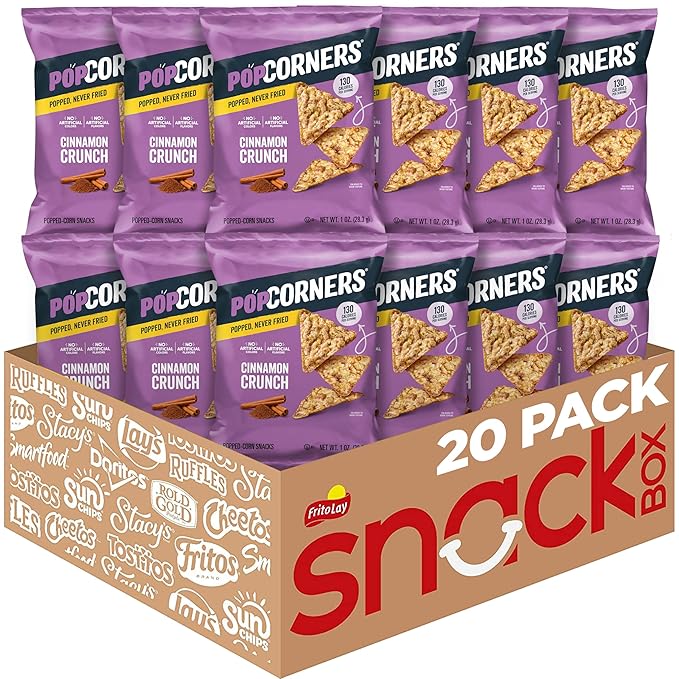 PopCorners Popped Corn Snacks, Cinnamon Crunch, 1 Ounce (Pack of 20) (Packaging May Vary)